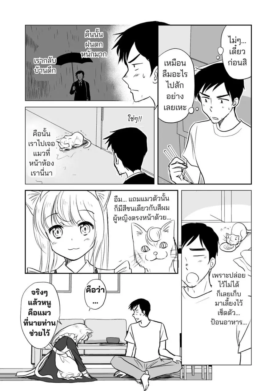 Asa Okitara Kinpatsu Neko Mimi Meido ga Daidokoro ni Tatteita ตอนที่ 1 หน้า 3