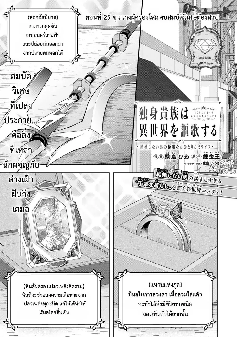 Dokushin Kizoku wa Isekai wo Ouka Suru: Kekkon Shinai Otoko no Yuuga na Ohitori-sama Life ตอนที่ 25 หน้า 1