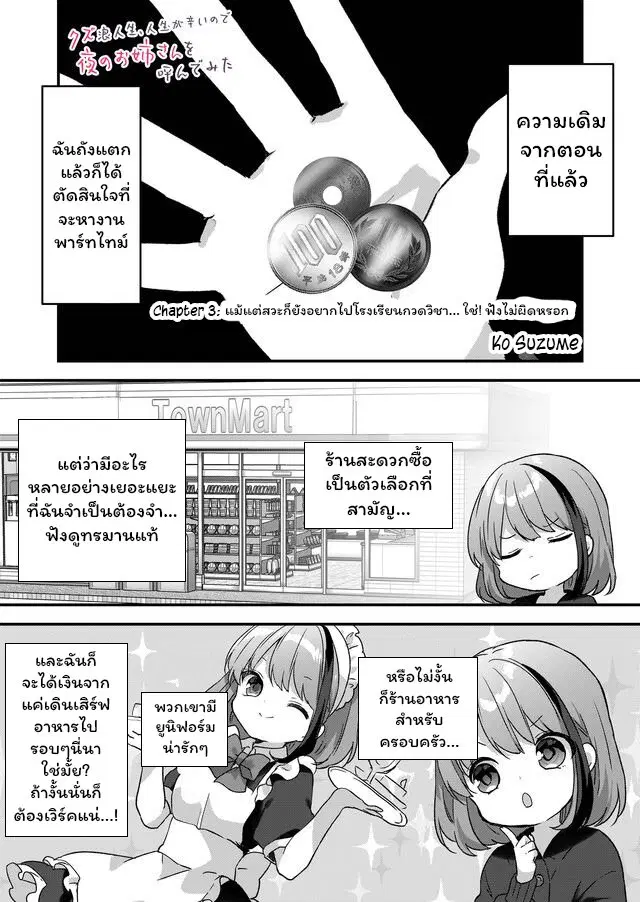 Kuzu Rouninsei, Jinsei ga Tsurai no de Yoru no Onee-san wo Yondemita ตอนที่ 3 หน้า 1