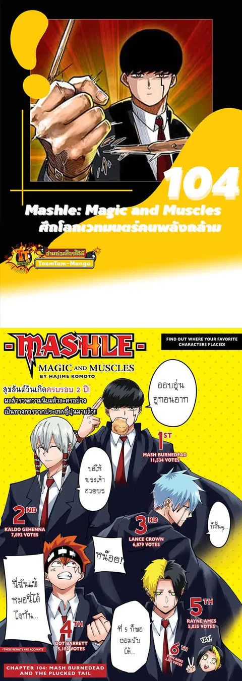 MASHLE Magic and Muscles ศึกโลกเวทมนตร์คนพลังกล้าม ตอนที่ 104 หน้า 1