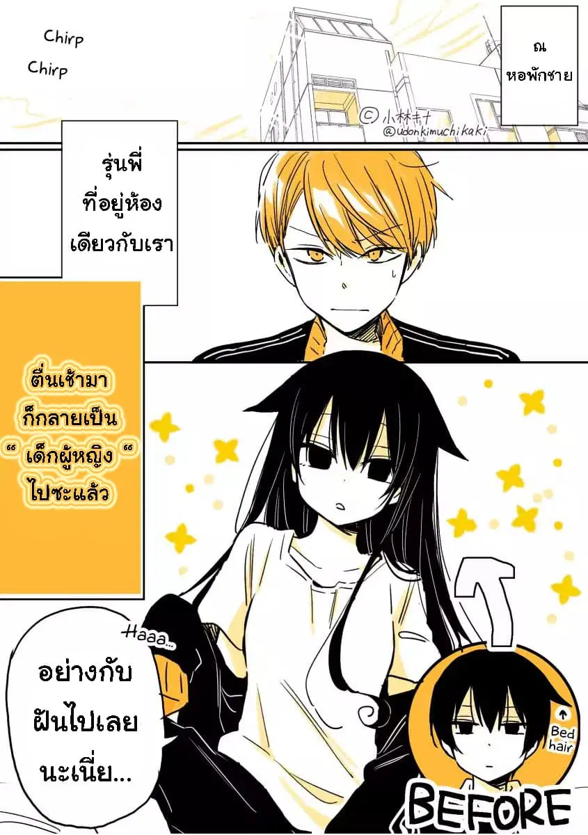 Mendoku Sagari Danshi ga Asa Okitara Onnanoko ni Natte Ita Hanashi ตอนที่ 1 หน้า 2