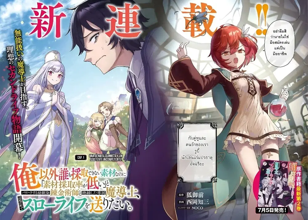 Ore Igai Dare mo Saishu Dekinai Sozai na no ni “Sozai Saishuritsu ga Hikui” to Pawahara suru Osananajimi Renkinjutsushi to Zetsuen shita Senzoku Madoushi, Henkyou no Machi de Slow Life wo Okuritai. ตอนที่ 1 หน้า 2