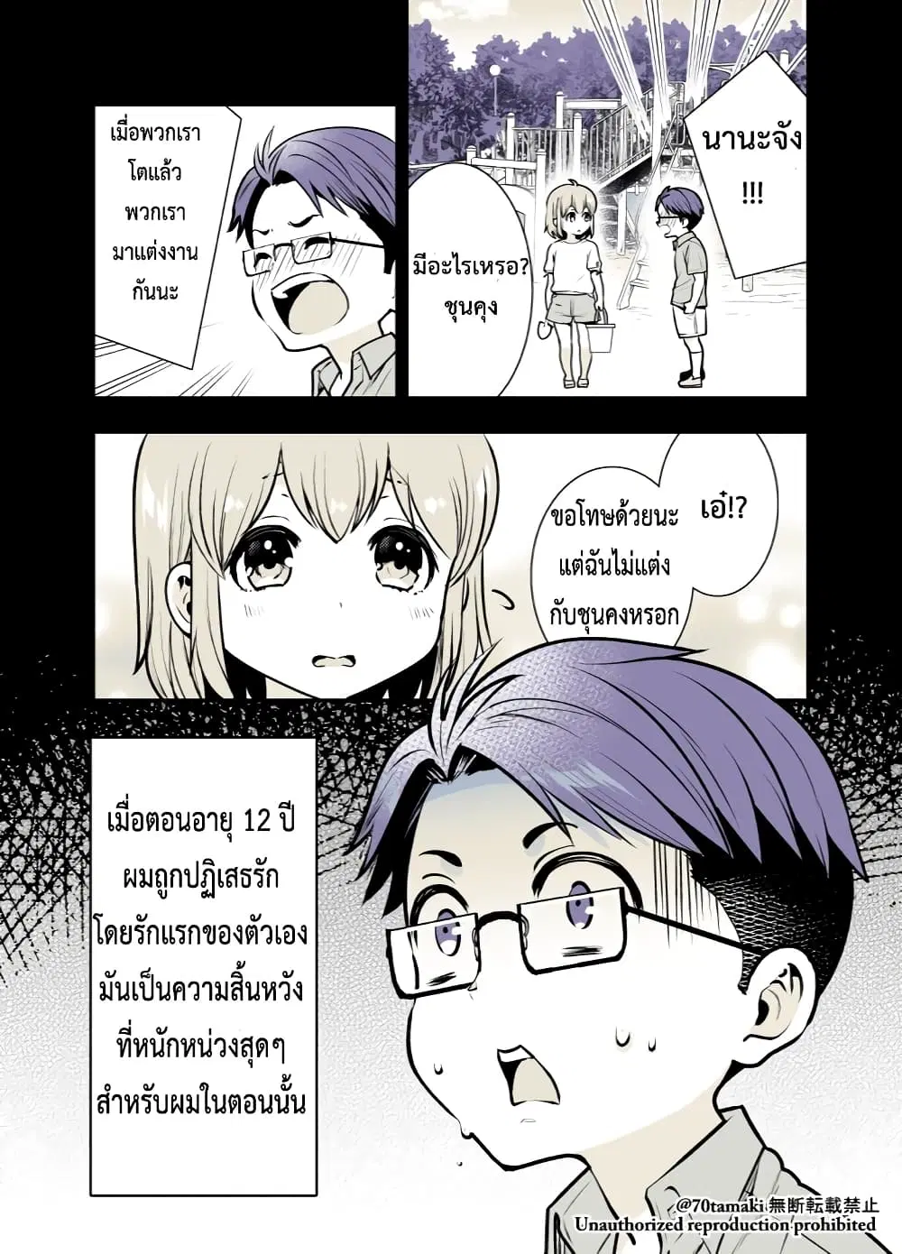 Osananajimi ga Hisabisa ni Saikai Shitara Otagai Kyonyuu ni Natteta ตอนที่ 2 หน้า 1